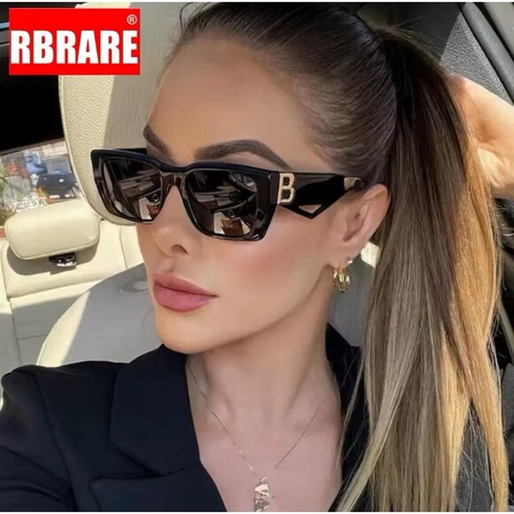 RBRARE 2024 New Fashion Square Sunglasses Women Personality B Word Trend Sunglas - Picture 1 of 8